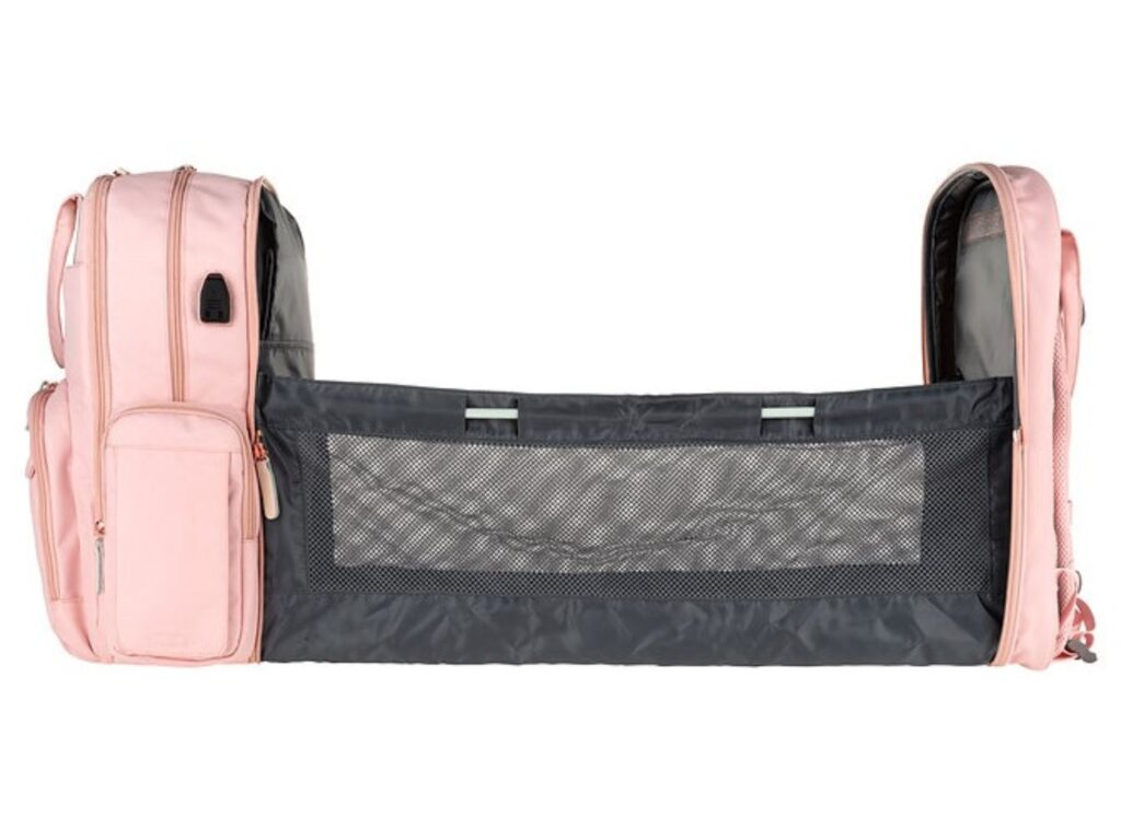 Houscly Pink Diaper Bag Backpack with Changing Station